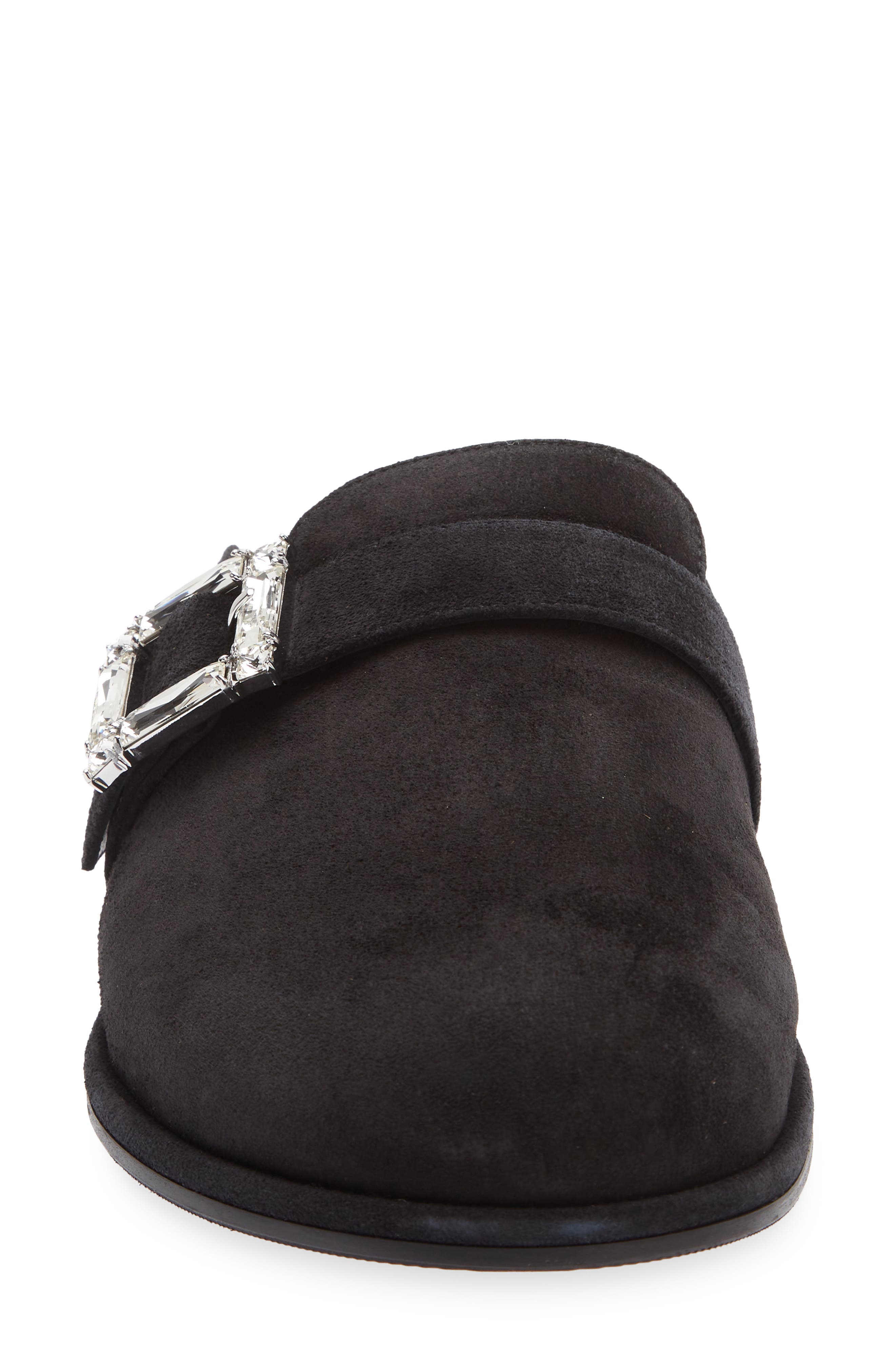 Stuart Weitzman June Genuine Shearling Mule, Alternate, color, Black/ Natural