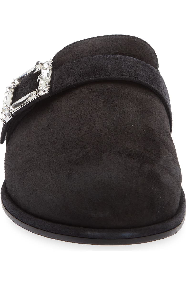 Stuart Weitzman June Genuine Shearling Mule, Alternate, color, Black/ Natural