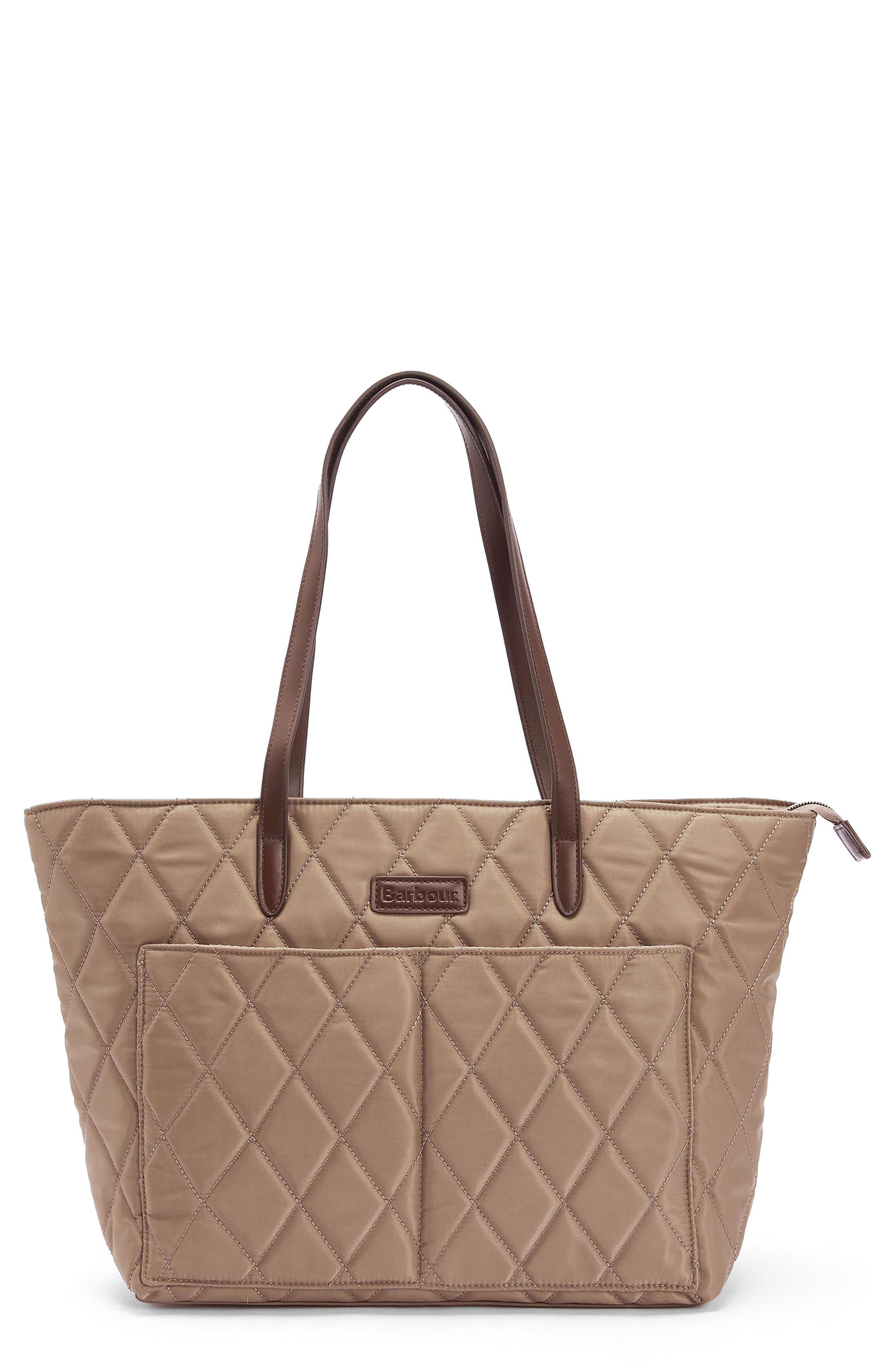 Barbour Diamond Quilted Nylon Tote Bag, Main, color, 