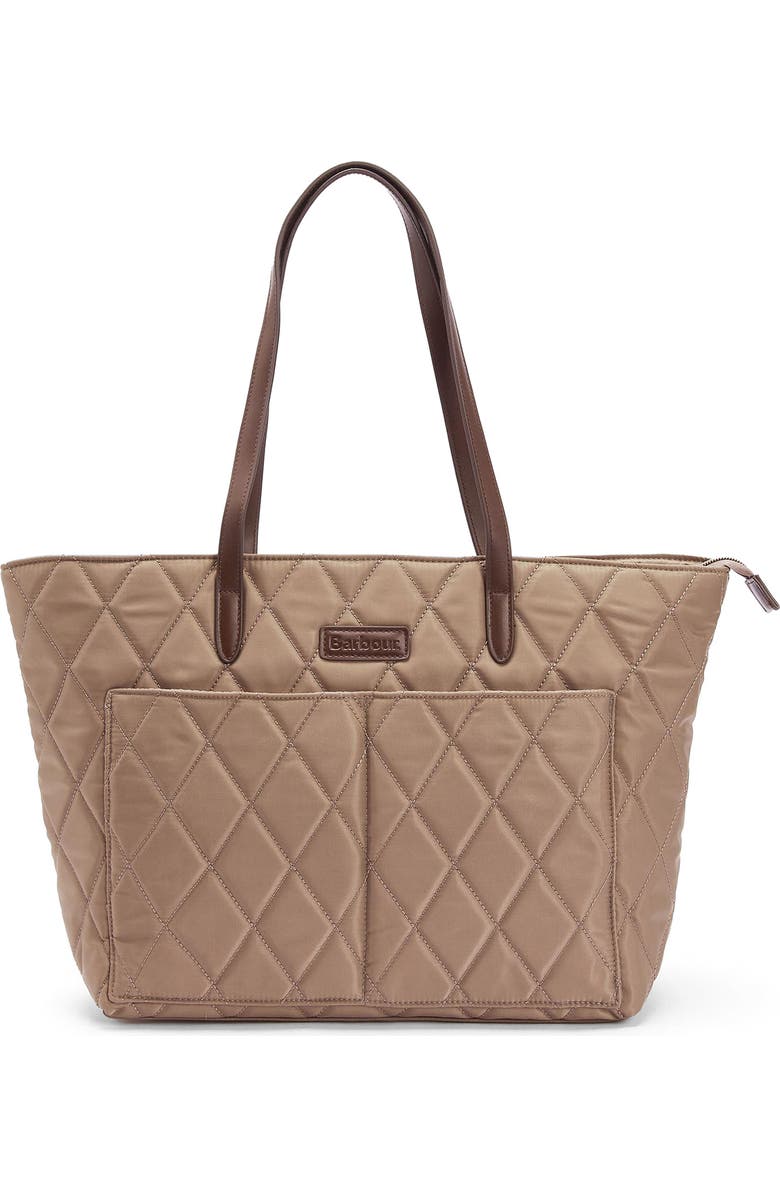 Barbour Diamond Quilted Nylon Tote Bag, Main, color,