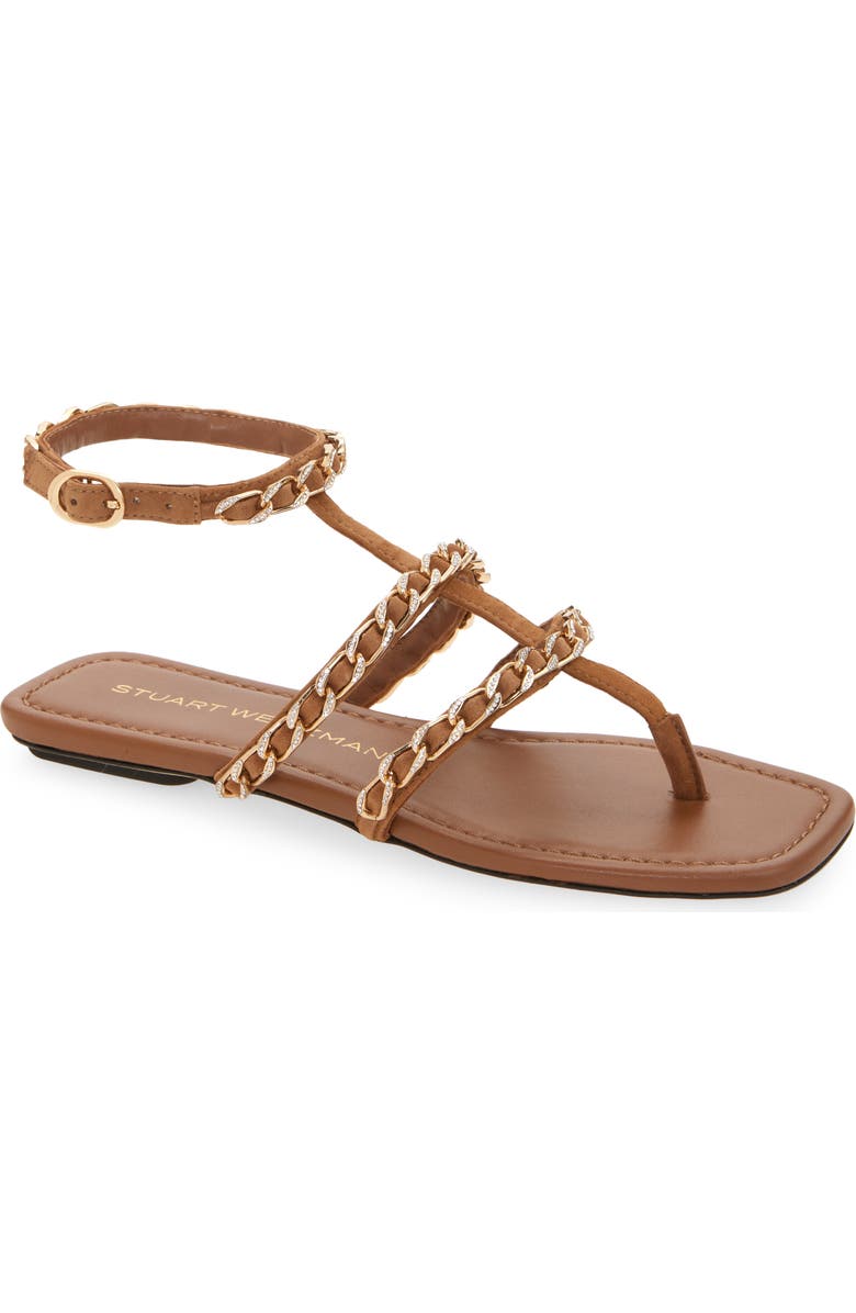 Stuart Weitzman Soluxe Crystal Sandal, Main, color, Toasted Almond