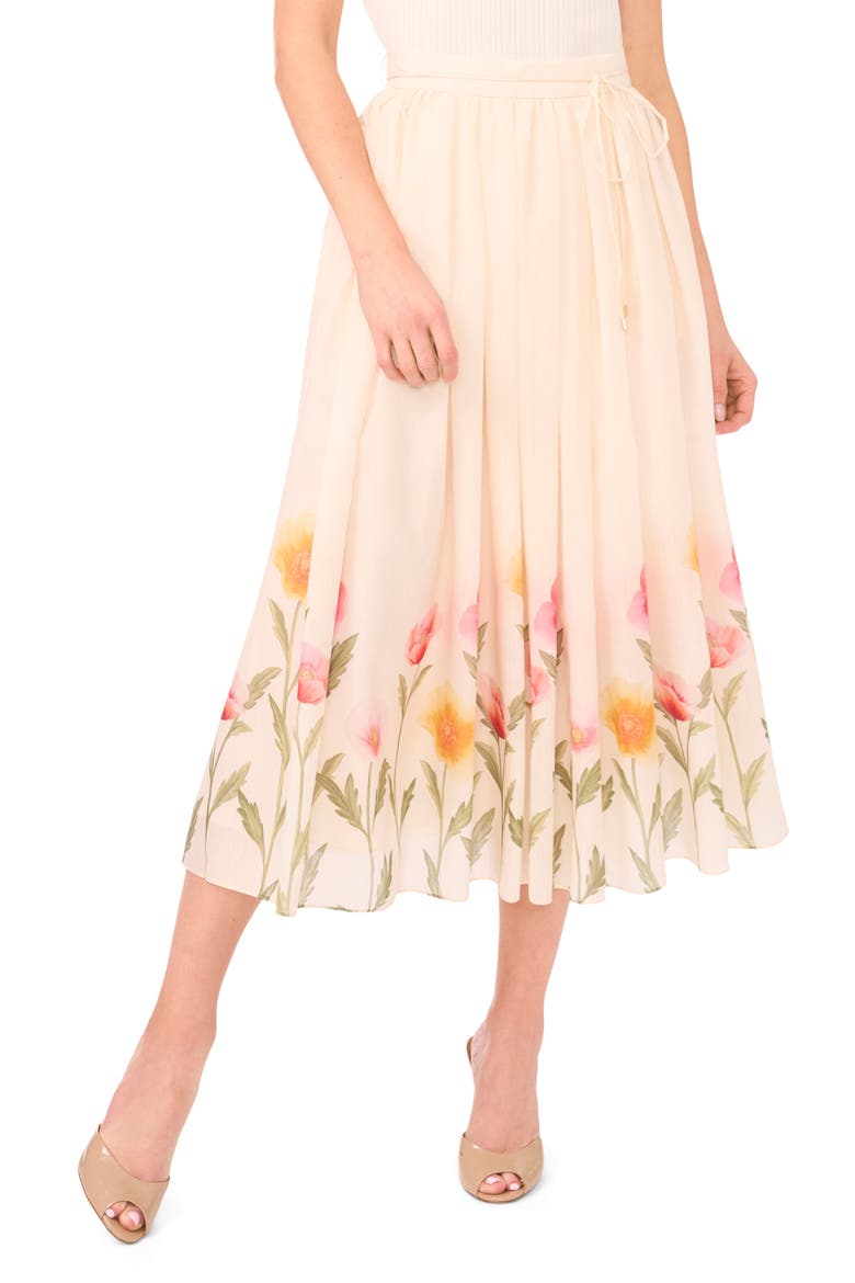 Megan Placed Floral Skirt, Main, color, ANTIQUE WHITE