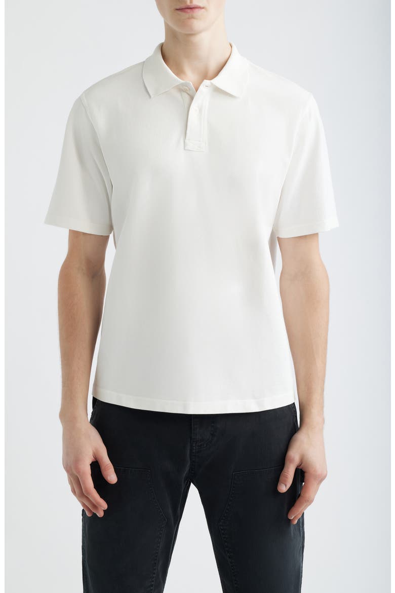 Brushed Cotton Piqué Polo, Main, color, WHITE