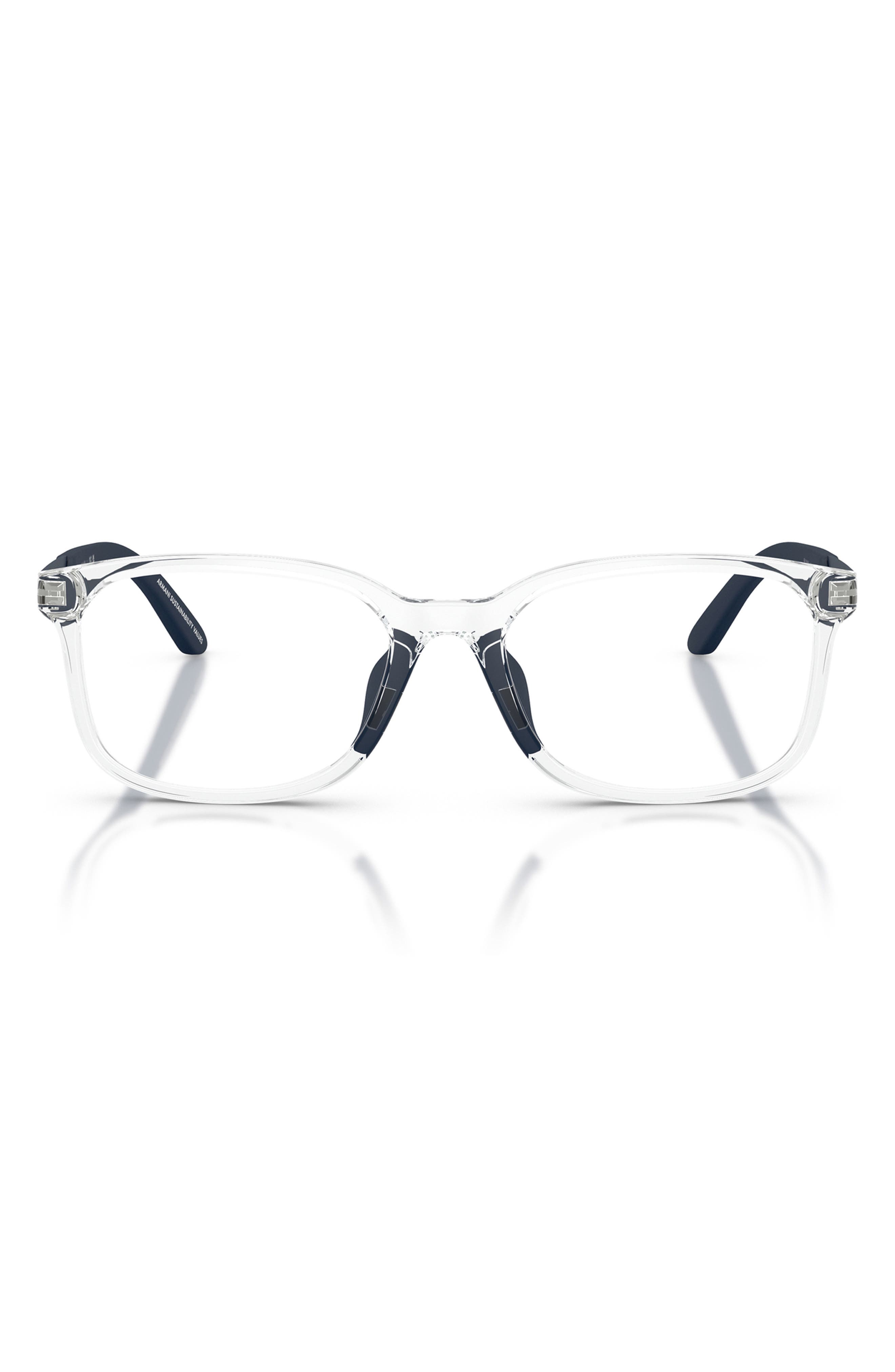 Emporio Armani Kids'  49mm Pillow Optical Glasses In Gray