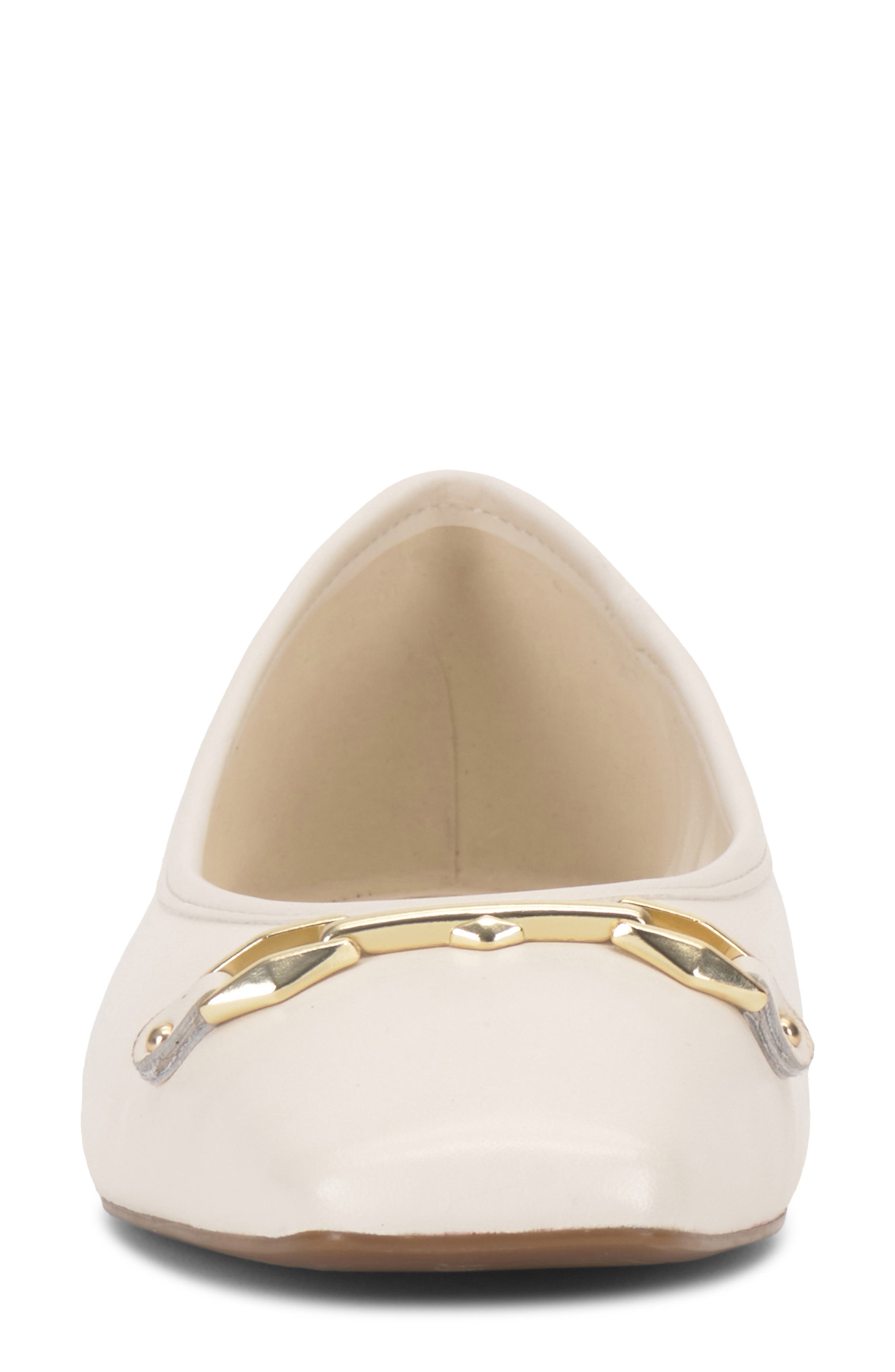 Vince Camuto Virna Square Toe Flat, Alternate, color, Coconut Cream