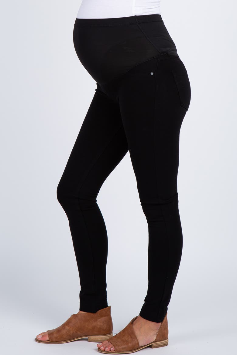Solid Basic Maternity Jeggings, Alternate, color, Black