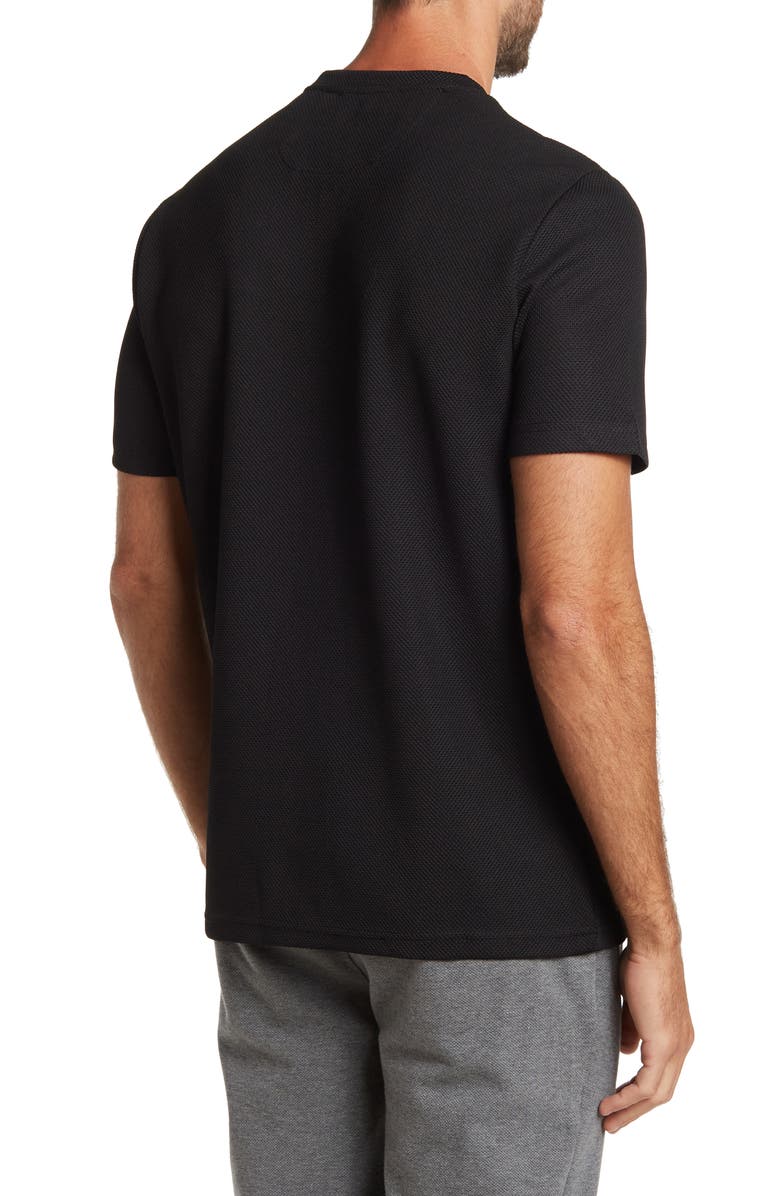 Tahari Piqué Texture Perforated T-Shirt, Alternate, color,