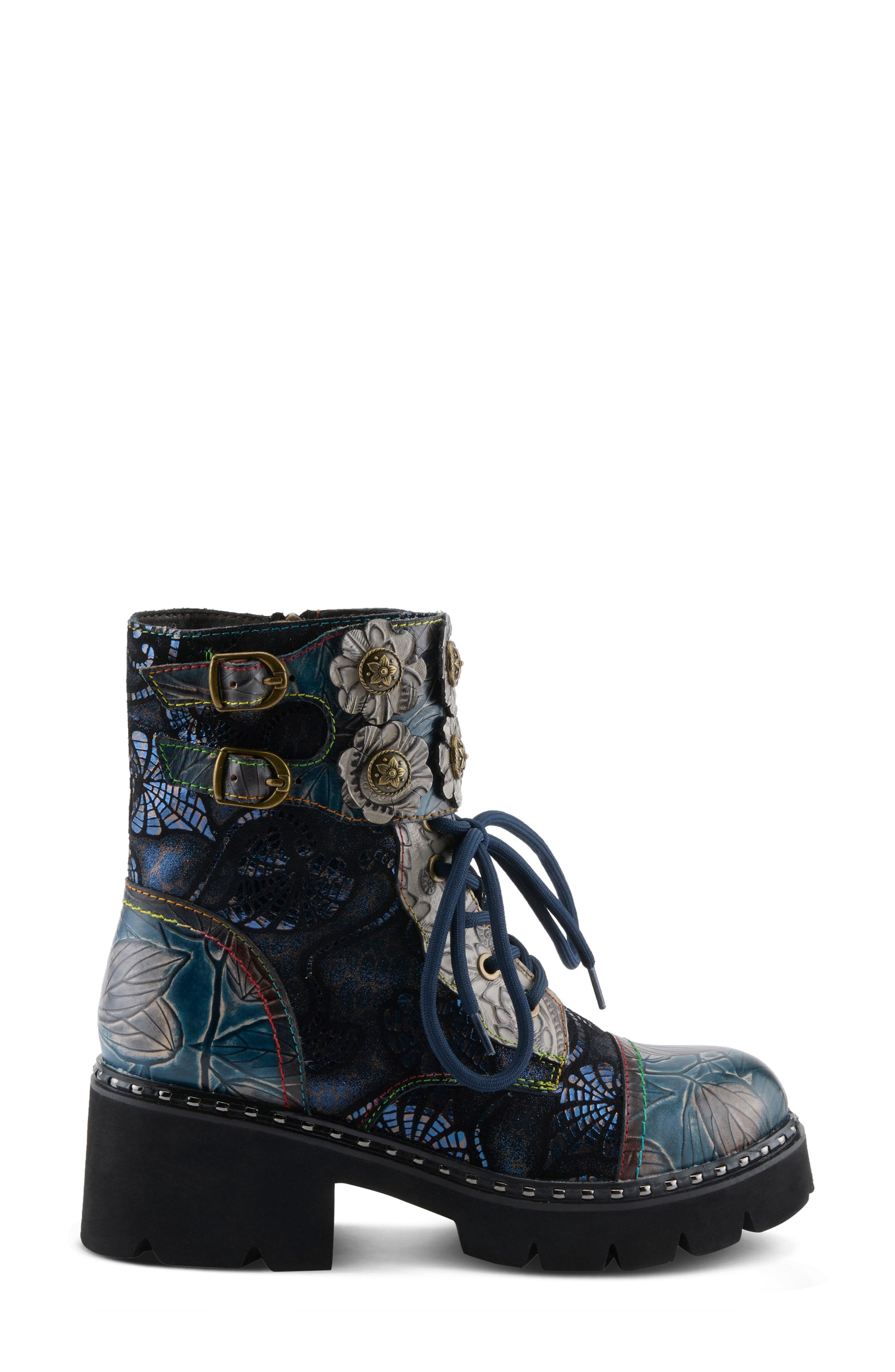 L'Artiste Limitless Cap Toe Bootie, Alternate, color, BLUE MULTI