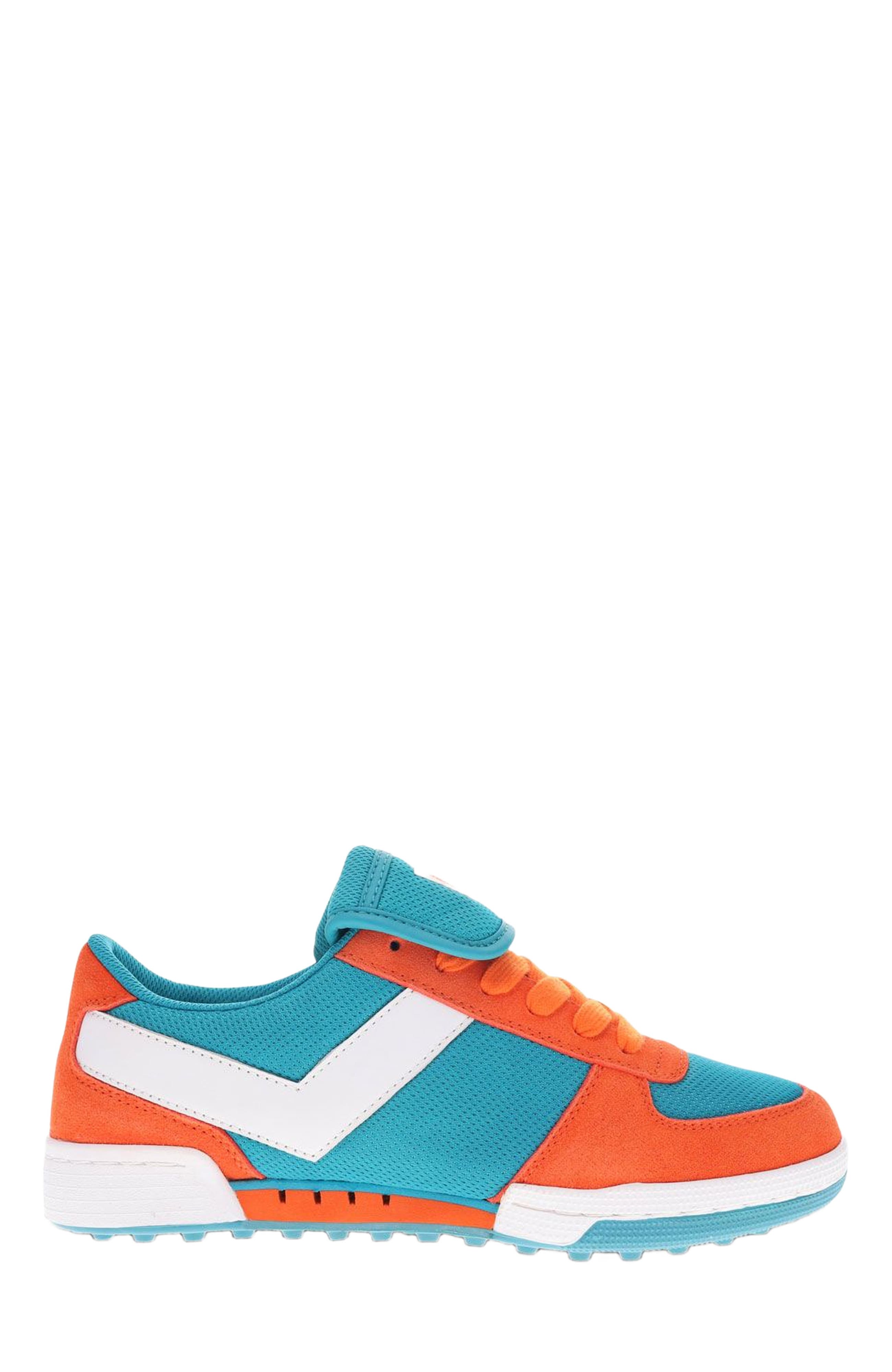 Linebacker Archive Sneakers, Alternate, color, Aqua/Orange