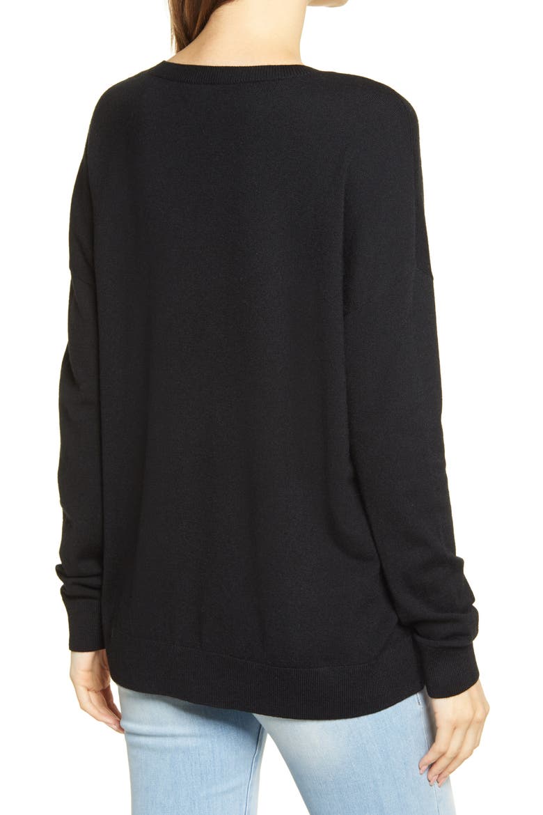 Everyday V-Neck Sweater, Alternate, color, BLACK