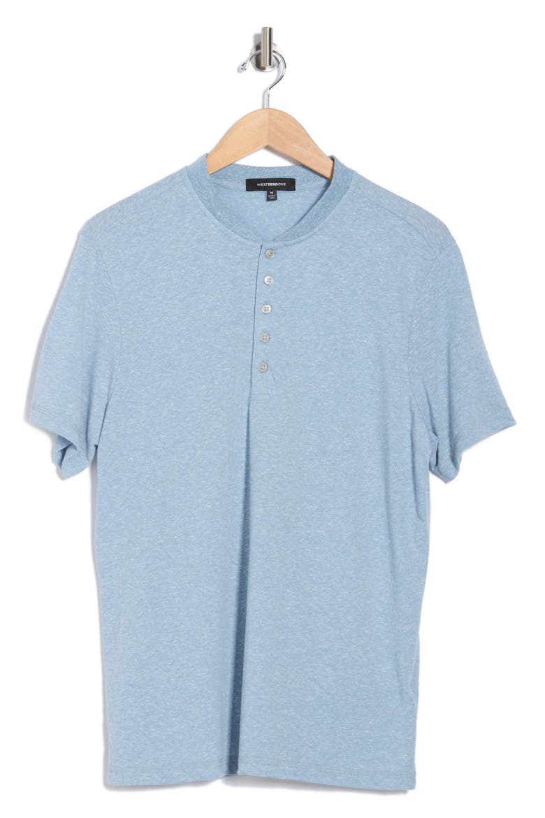 Carson Short Sleeve Henley, Alternate, color, BLUE
