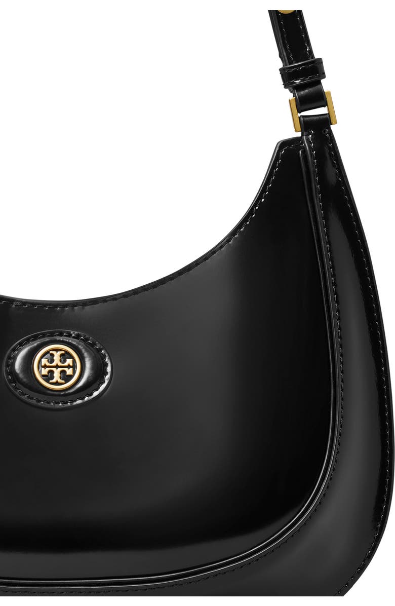 Tory Burch Robinson Spazzolato Crescent Leather Shoulder Bag, Alternate, color,