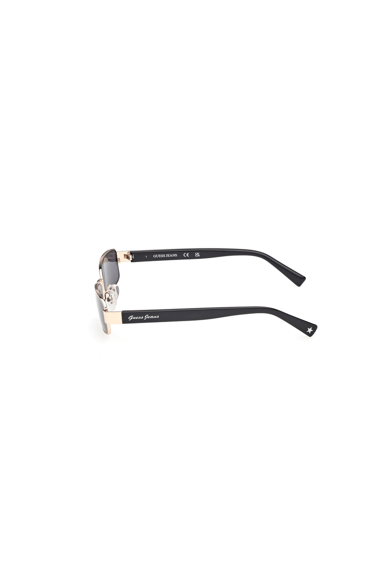 Slim Rectangular Metal Sunglasses, Alternate, color, Gold / Smoke