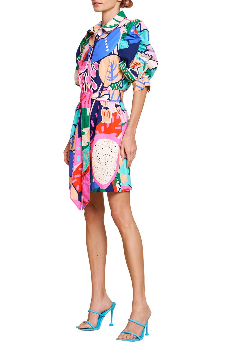 CIEBON Scarlette Tie Belt Button Front Minidress, Alternate, color,