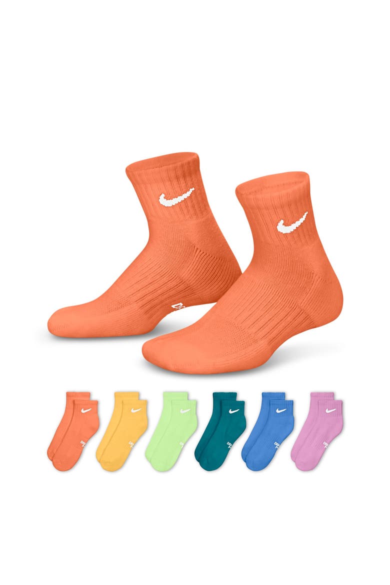6-Pack Everyday Cush Ankle Socks, Alternate, color, ORANGE MULTI-COLOR