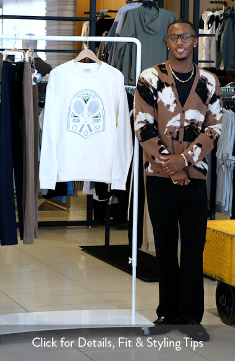 Tennis Embroidered Cotton Graphic Sweatshirt, sales video thumbnail