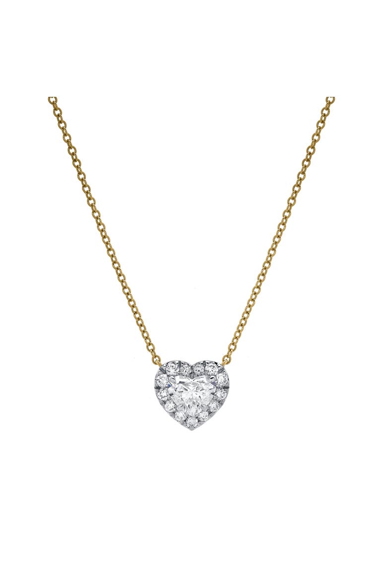 Valentina 14K Gold Lab Grown Diamond Heart Necklace - 1 ct, Main, color, 14K Yellow Gold
