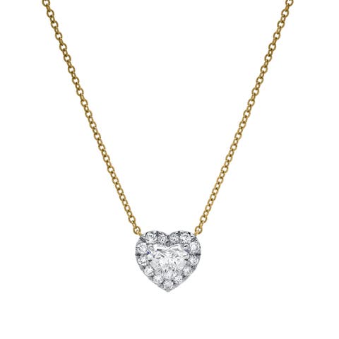 Valentina 14K Gold Lab Grown Diamond Heart Necklace - 1 ct
