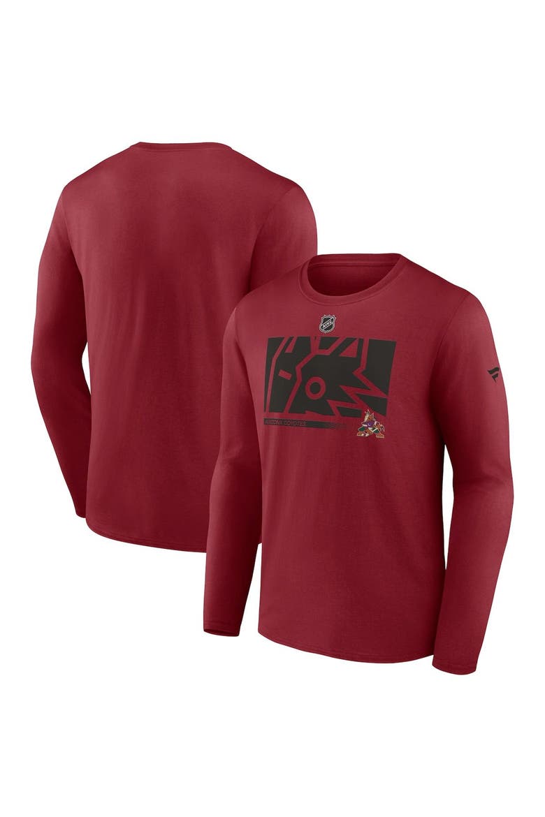Men's Fanatics Branded Garnet Arizona Coyotes Authentic Pro Core Collection Secondary Long Sleeve T-Shirt, Main, color, Red