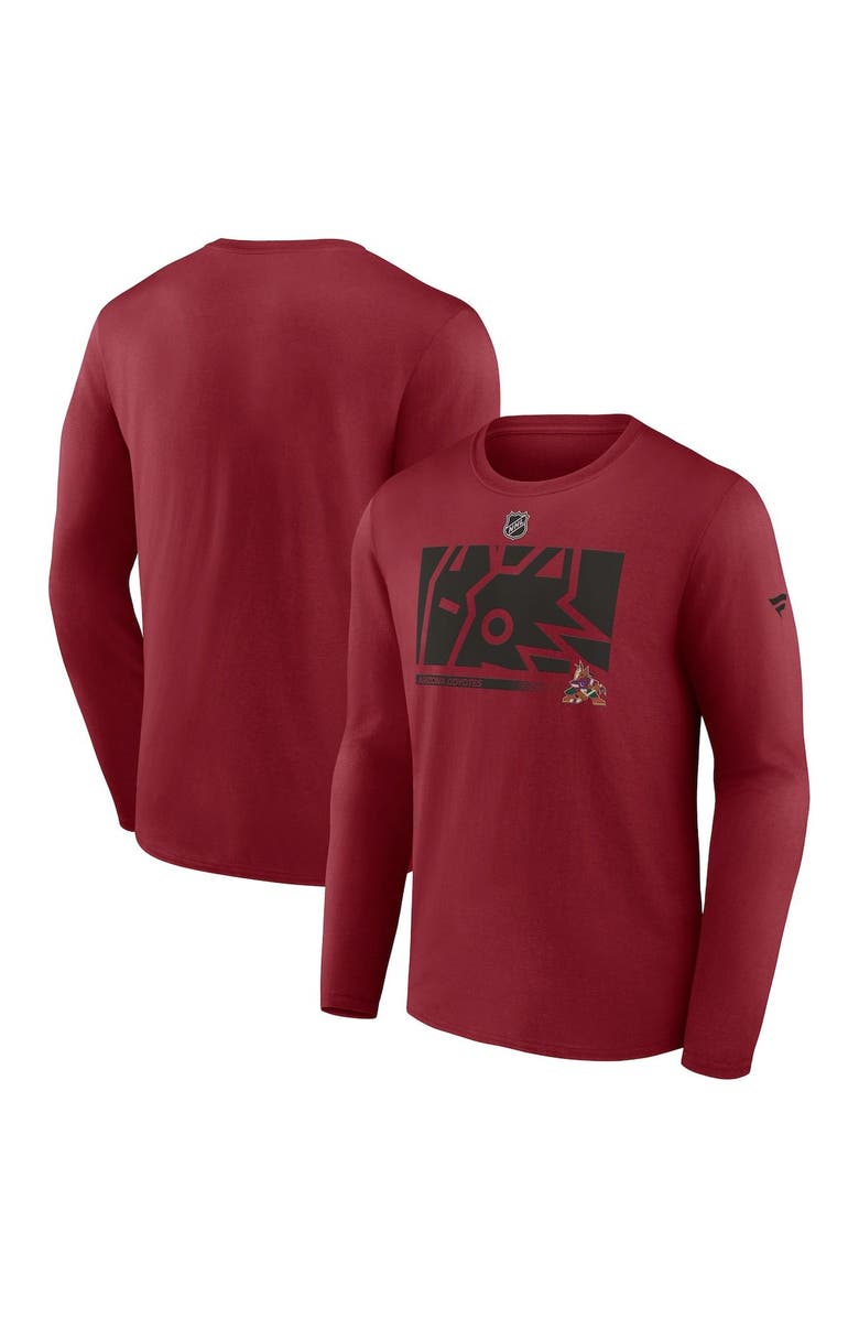 FANATICS Men's Fanatics Branded Garnet Arizona Coyotes Authentic Pro Core Collection Secondary Long Sleeve T-Shirt, Main, color, 
