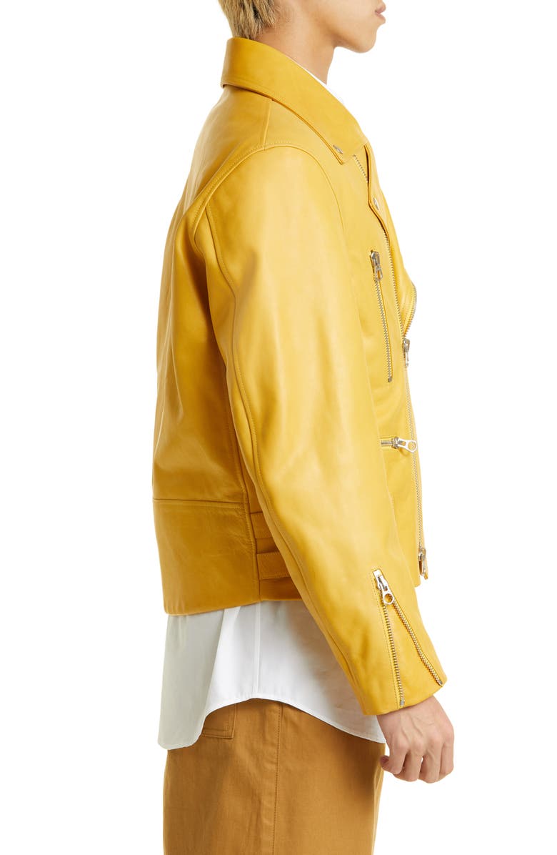 Jil Sander Leather Biker Jacket, Alternate, color,
