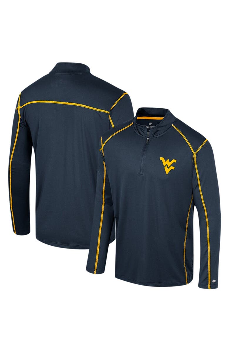 COLOSSEUM Men's Colosseum Navy West Virginia Mountaineers Cameron Quarter-Zip Windshirt, Alternate, color, 