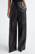 GRACE LING Mercury Wide Leg Leather Trousers