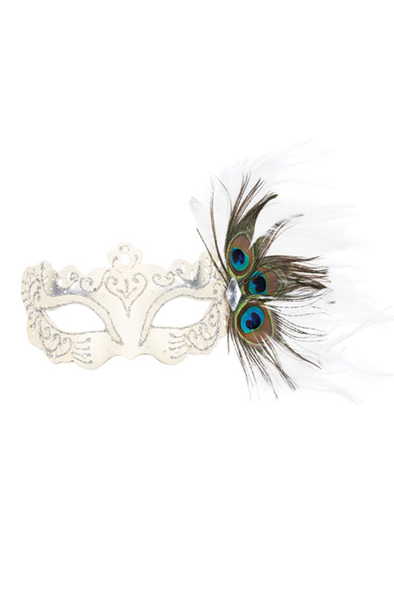Side Feathered Costume Mask Assortment of 4, Alternate, color, Purple
