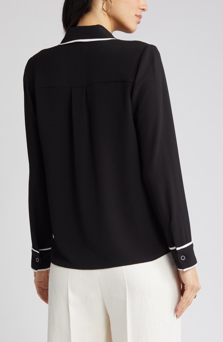 Halogen<sup>®</sup> Piped Detail Button-Up Shirt, Alternate, color, 