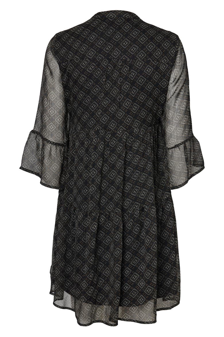 Kay Bell Sleeve Minidress, Alternate, color, BLACK