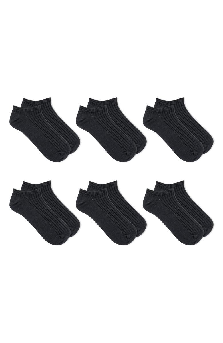 K Bell Socks 6-Pack Assorted No-Show Socks, Main, color, Black
