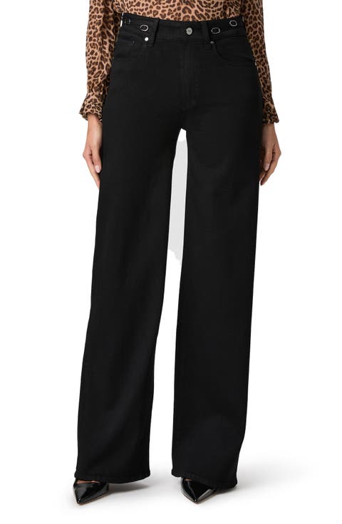 Sasha High Waist Wide Leg Jeans (Black Shadow)