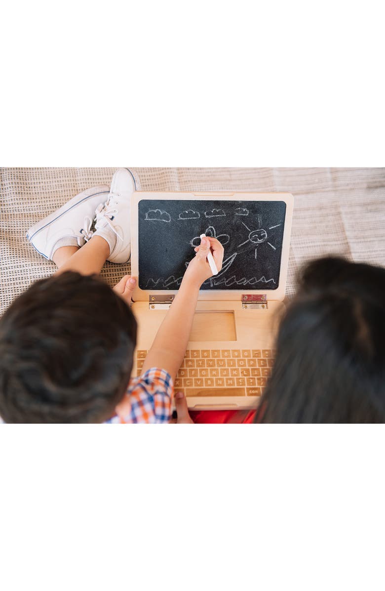 Wonder & Wise by Asweets Nonstop Chalkboard Wooden Play Laptop, Alternate, color, Multi