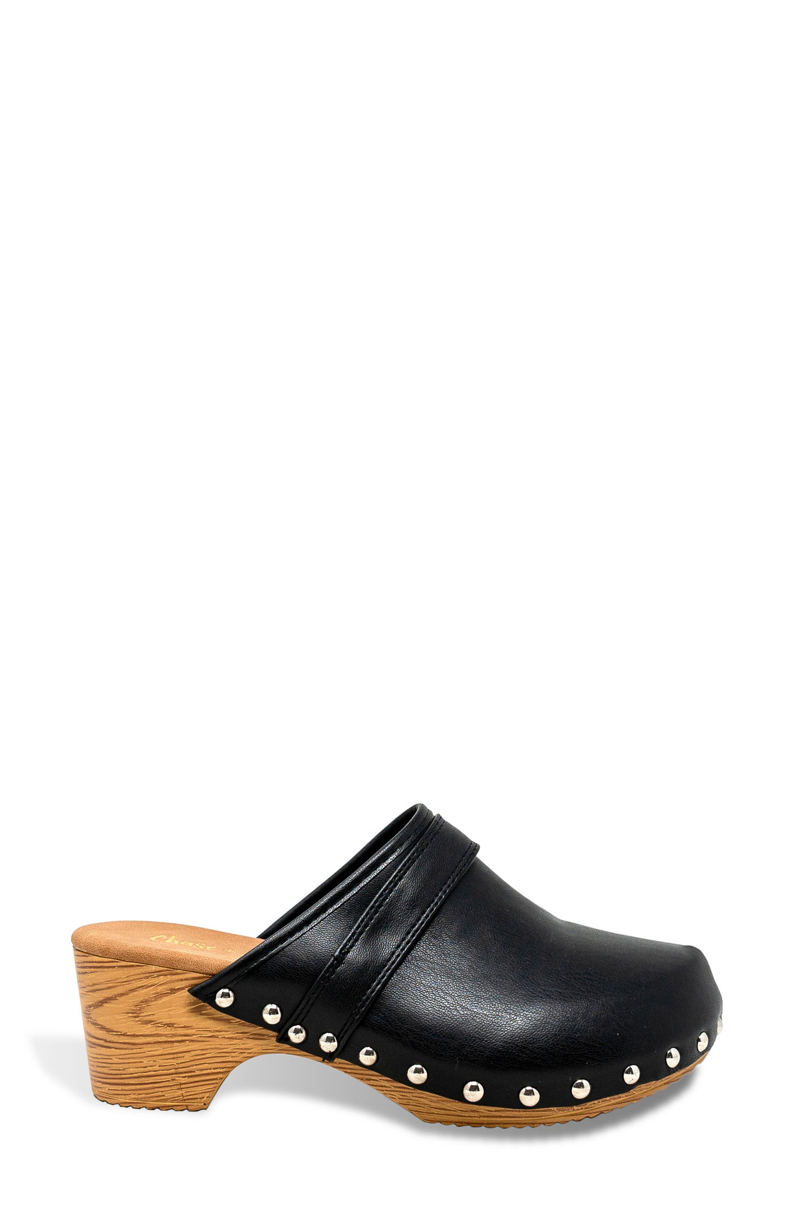 CHASE AND CHLOE Mignon Clog, Alternate, color, Black Pu