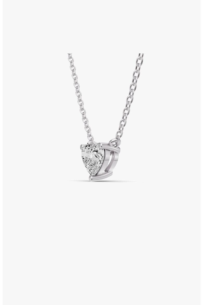 14K Gold 0.75 ct Lab Grown Heart Shape Diamond Pendant, Alternate, color, White Gold