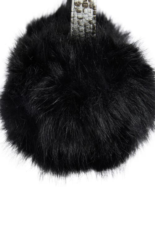 Steve Madden Faux Leather & Faux Fur Earmuffs In Black