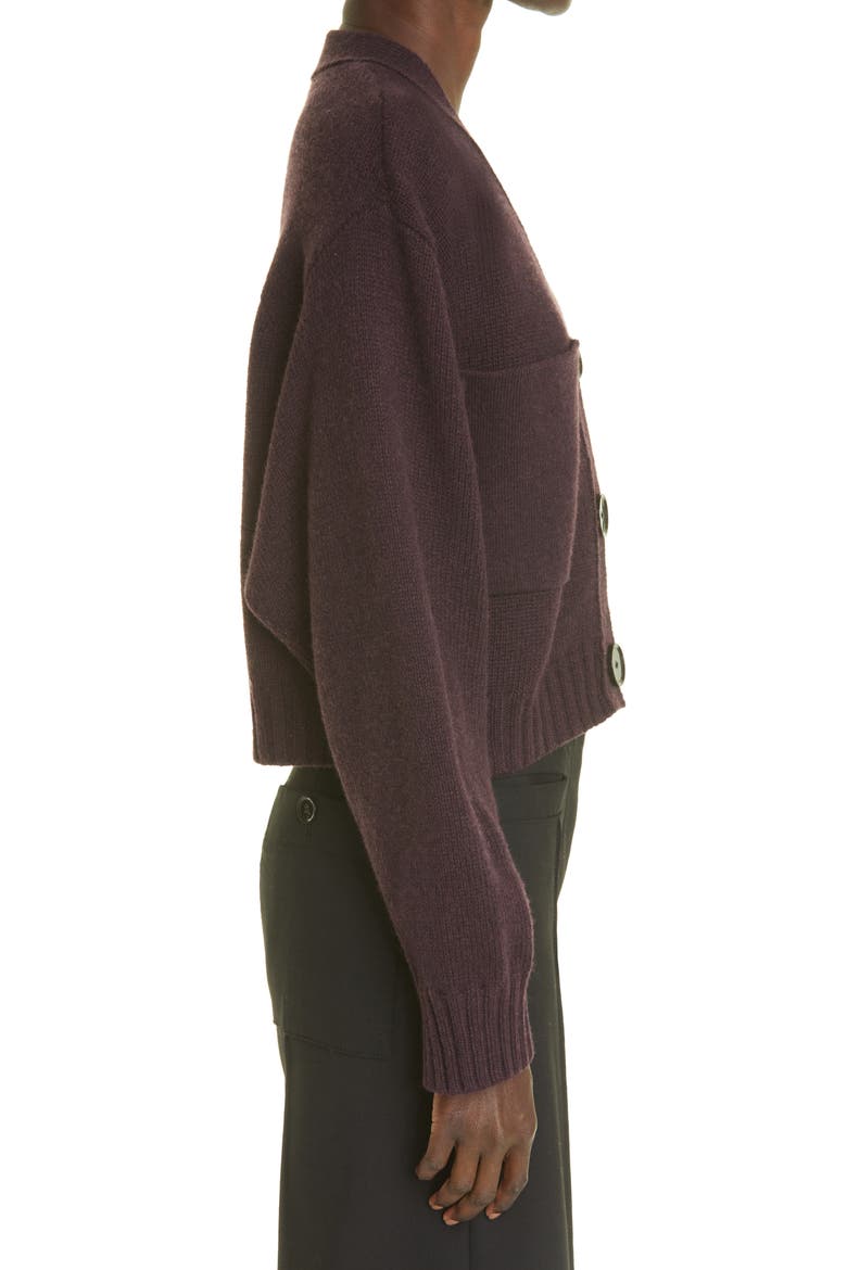Eco Cashmere Crop Cardigan, Alternate, color, RAISIN
