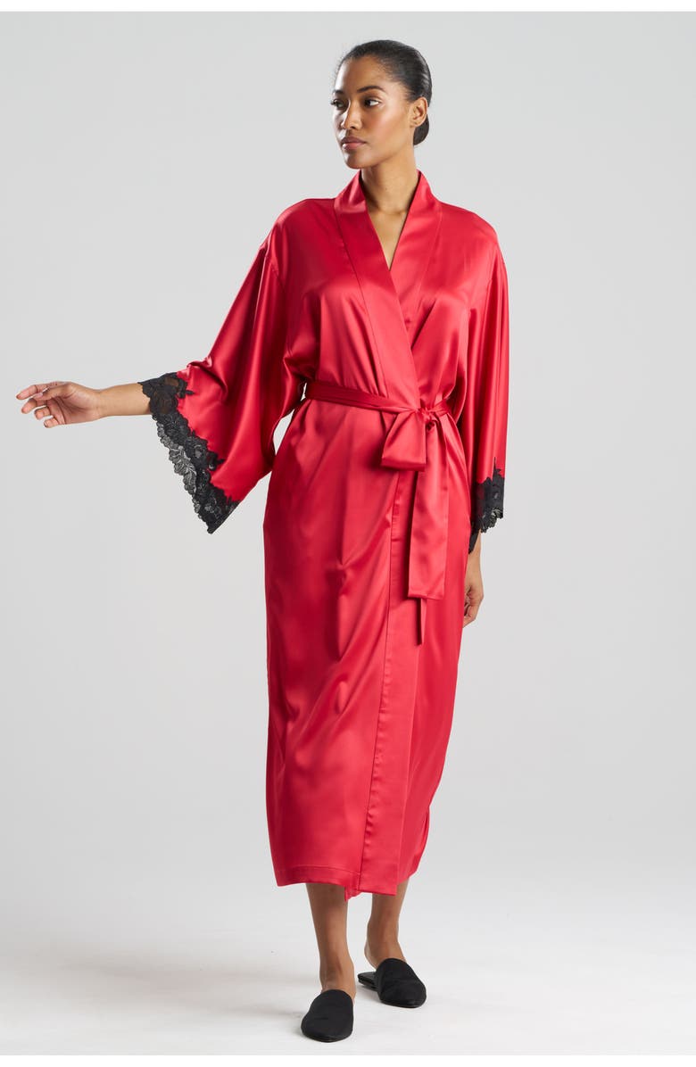 Natori PEONY GLAMOUR Robe, Main, color, Red/Black