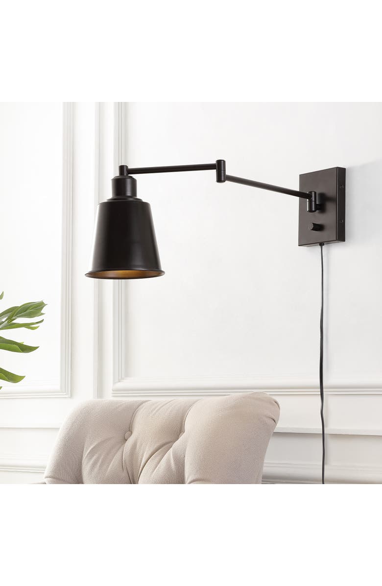 JONATHAN Y Cary Iron Contemporary Swing Arm LED Wall Sconce, Main, color, Oil Rubbed Bronze