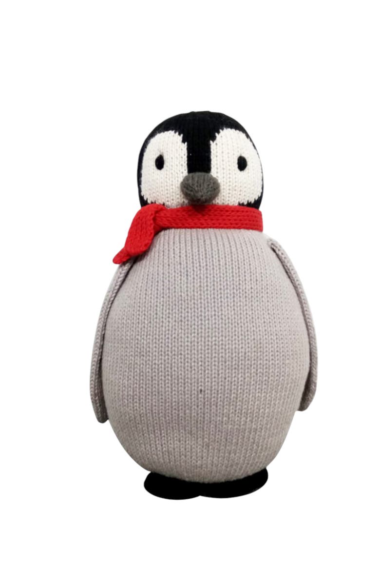 Knit Penguin Toy, Main, color, Black and Grey