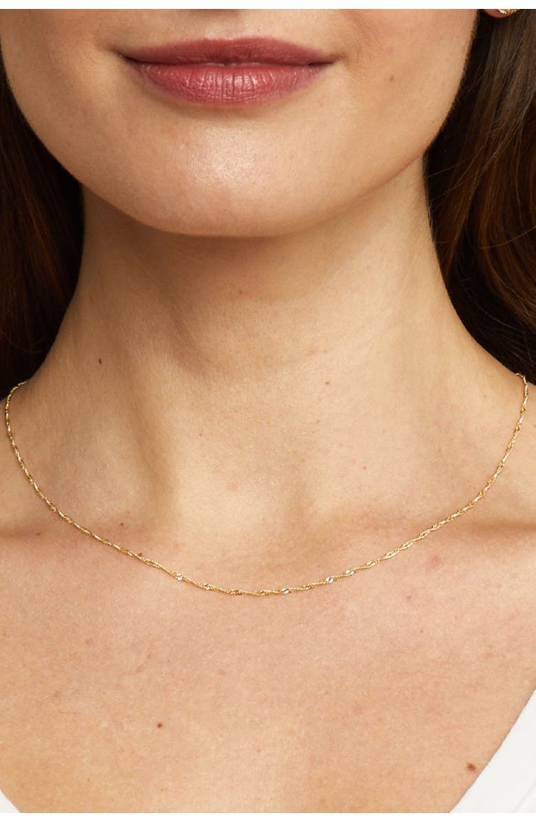 Oradina 14K Gold Spirah Chain Necklace, Alternate, color, White Gold