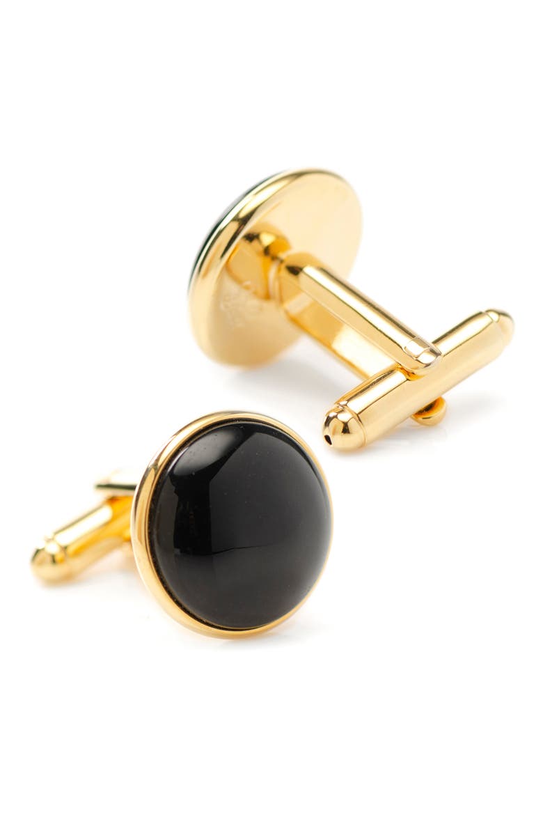 Onyx Cuff Link & Stud Set, Alternate, color, BLACK