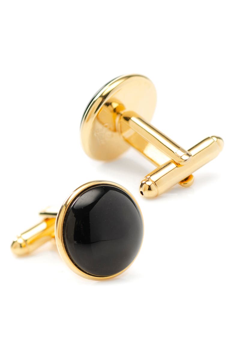 Cufflinks, Inc. Onyx Cuff Link & Stud Set, Alternate, color, Black