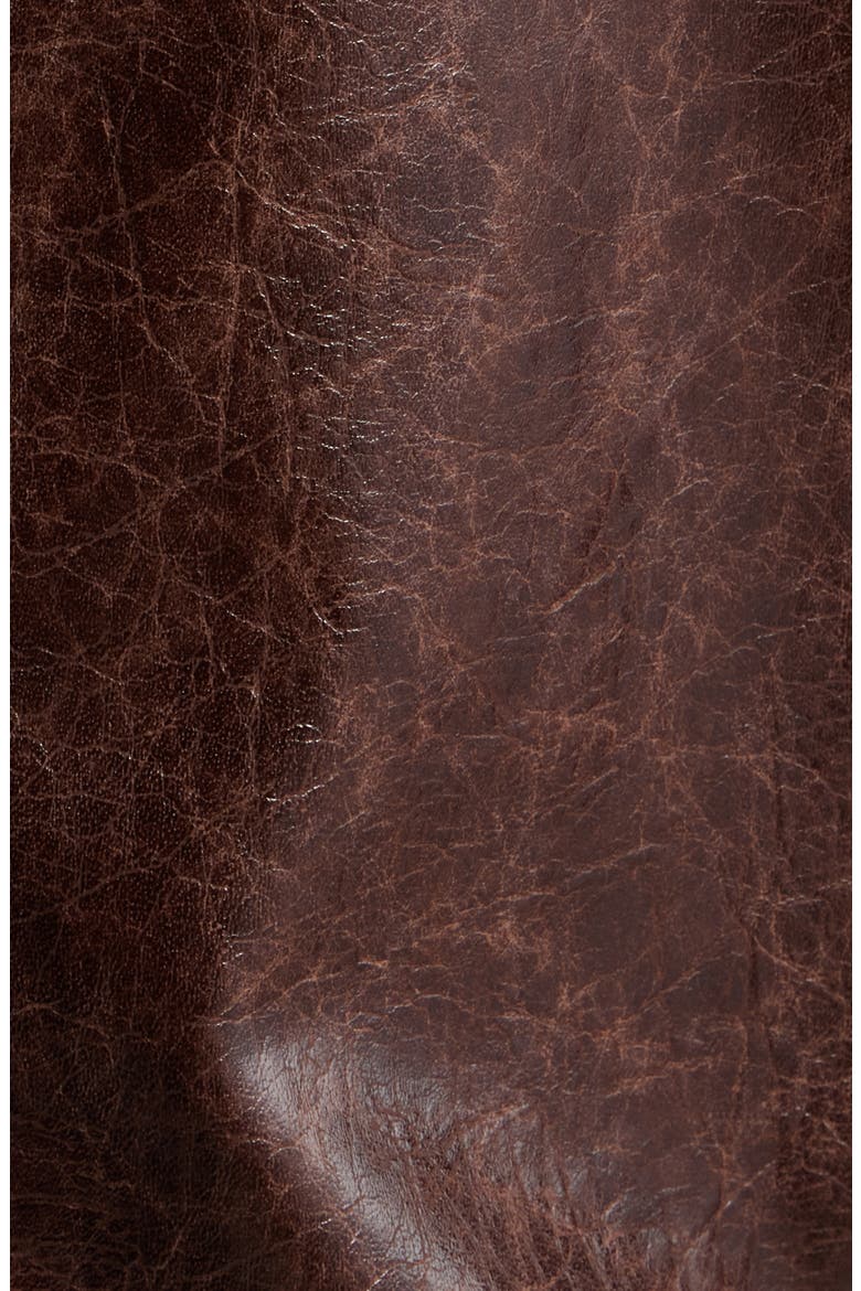 Found A Reason Faux Leather & Faux Shearling Trim Crop Jacket, Alternate, color, BROWN