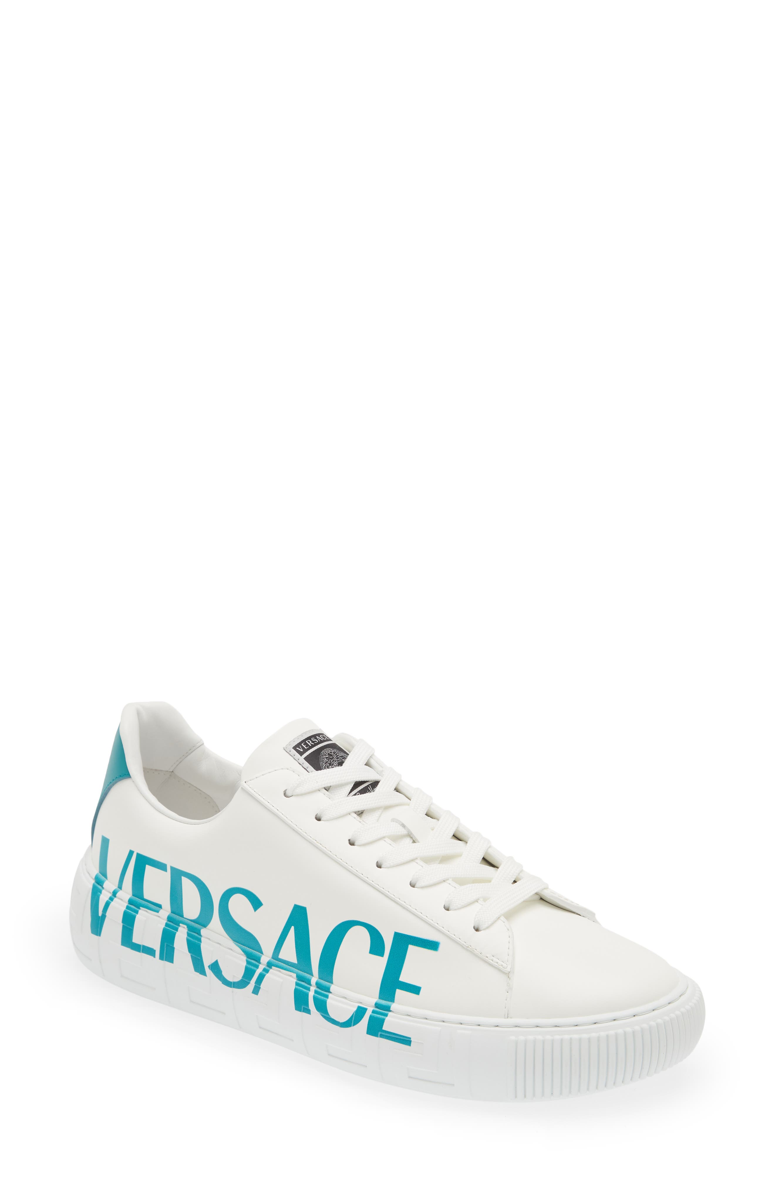 Versace La Greca Logo Low Top Sneaker, Main, color, 