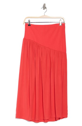 SANCTUARY SANCTUARY ASYMMETRIC MIXED MEDIA COVER-UP MAXI SKIRT 
