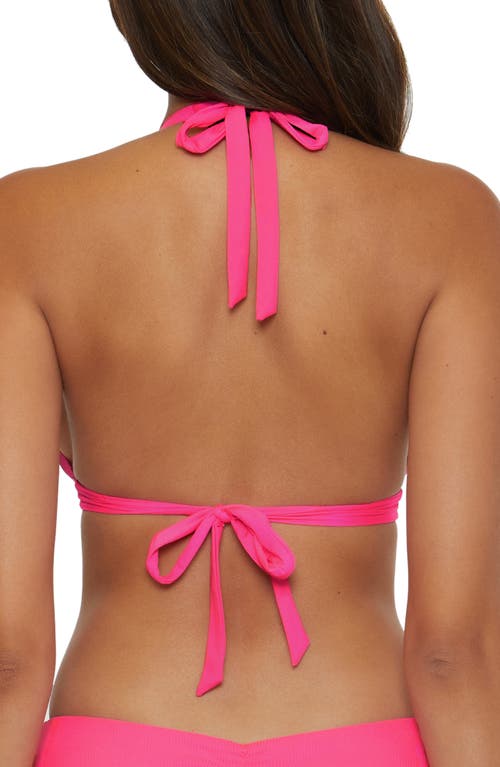 Shop Becca Modern Edge Ribbed Lace-up Halter Bikini Top