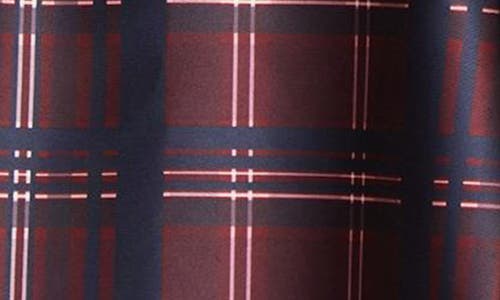 Dessy Collection Tartan Tie Waist Sleeveless Satin Gown In Multi