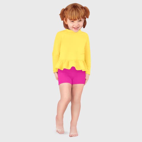 Baby Girls Swim Peplum UPF 50+ Long Sleeve Rashguard Tee (Baby)