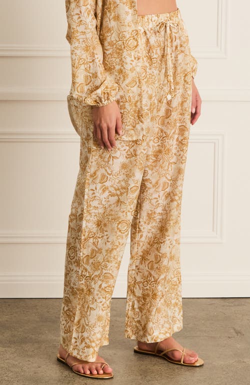 Aqua Blu High Waist Resort Pants In Gold